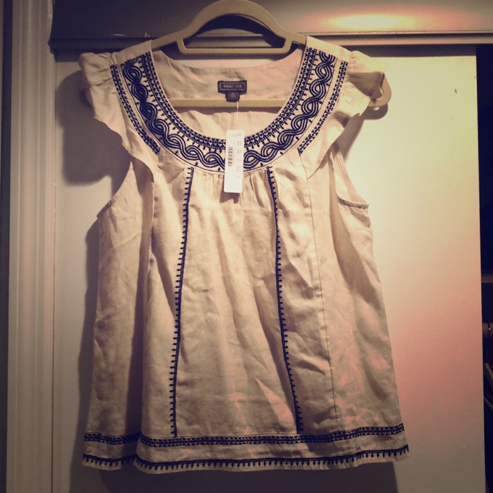 J. Crew Point Sur linen top